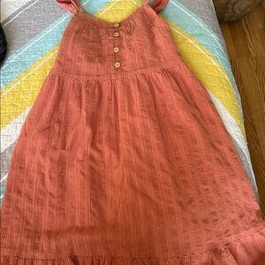 Childs Size 5T Button-Front Coral Dress